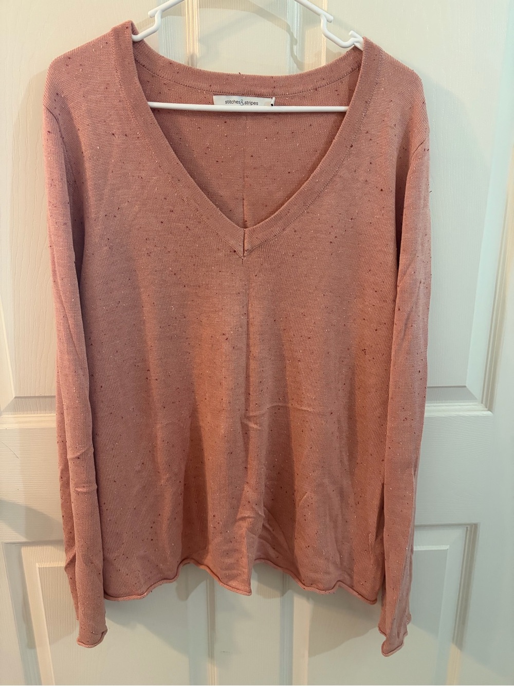 Stitches & Stripes Dusty Rose V-Neck Sweater XXL